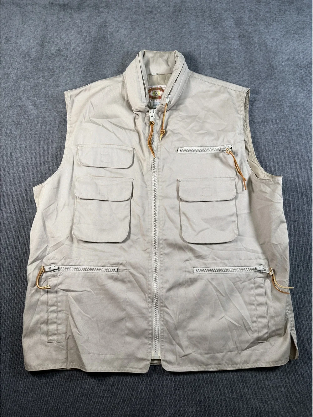 Banana Republic Beige Utility Vest with Multiple Pockets, Made in Korea